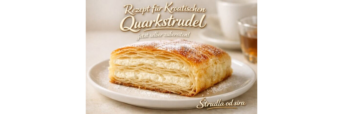 Kroatischer Quarkstrudel - Štrudla od sira - Backrezept für kroatischen Quarkstrudel - Štrudla od sira