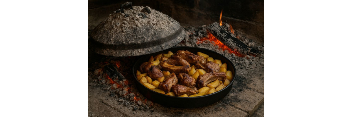 Peka Rezept – Fleisch und Kartoffeln unter der Glut gegart - Peka – Kroatisches Fleischgericht mit Kartoffeln ispod peke