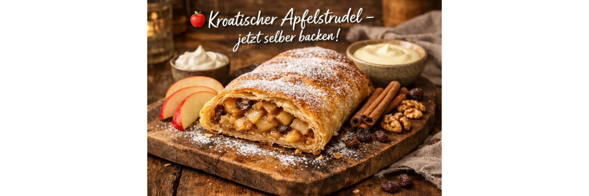 Apfelstrudel Rezept – kroatische Štrudla od jabuka mit Jufka-Teig - Apfelstrudel – Kroatische Štrudla od jabuka Rezept