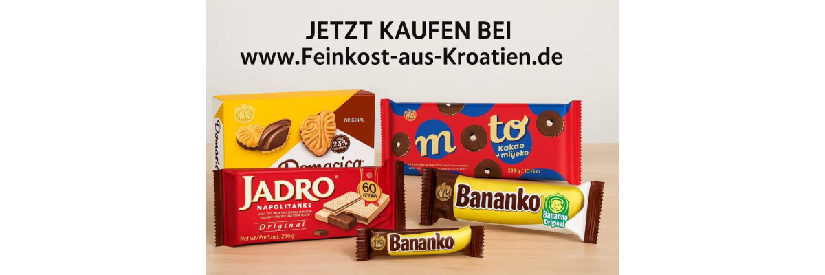 Beliebte Süßigkeiten der Firma Kras aus Zagreb: Ein Genuss für Groß und Klein - Beliebte Süßigkeiten der Firma Kras aus Zagreb – Klassiker wie Jadro Napolitanke, Domaćica Keks, Bananko, Tortica und Moto Keks