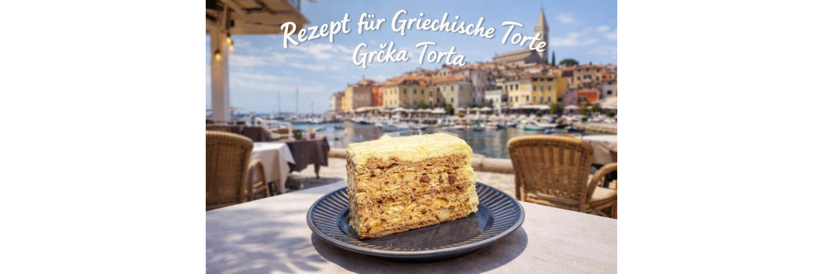 🍰 Griechische Torte – Klassisches Rezept - Griechische Torte Rezept – Klassische Nusstorte mit Vanillecreme