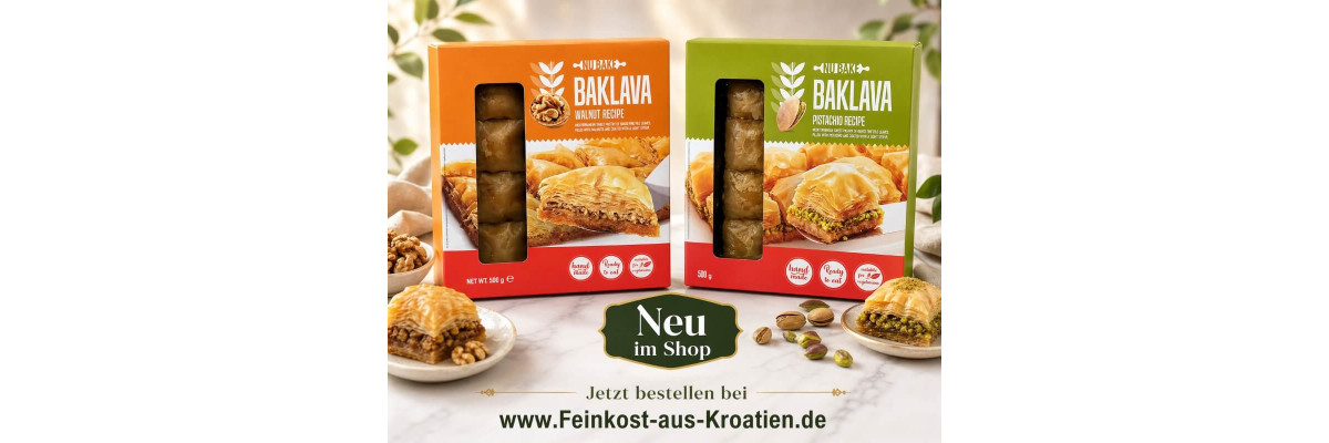 Neue Nubake Baklava mit Walnuss &amp; Pistazien online kaufen - Baklava mit Walnuss &amp; Pistazien: Neu im Onlineshop
