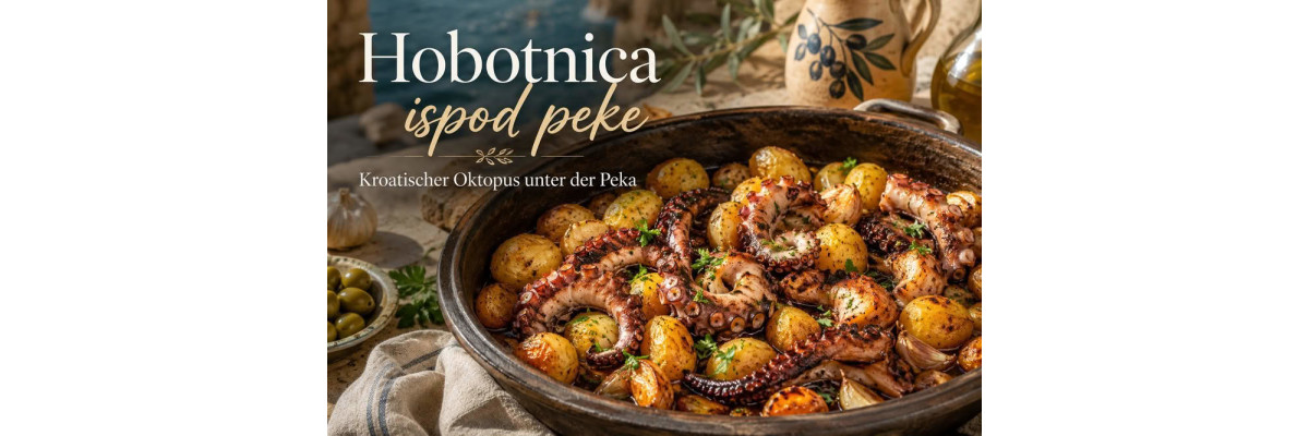 Hobotnica ispod peke – Kroatischer Oktopus unter der Peka - Hobotnica ispod peke – Dalmatinischer Oktopus mit Kartoffeln