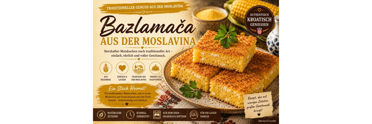 Bazlamača – herzhafter Mais-Joghurt-Kuchen aus der Moslavina - Bazlamača Rezept: Mais-Joghurt-Kuchen aus Kroatien