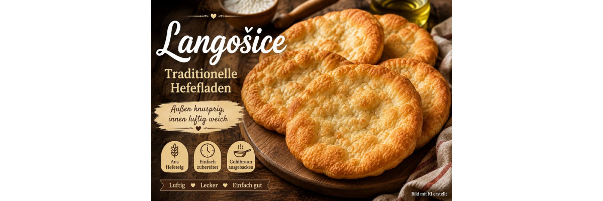 Langošice – kroatische Hefefladen mit Knoblauch, Sauerrahm und Käse - Langošice Rezept – Kroatische Hefefladen selber machen