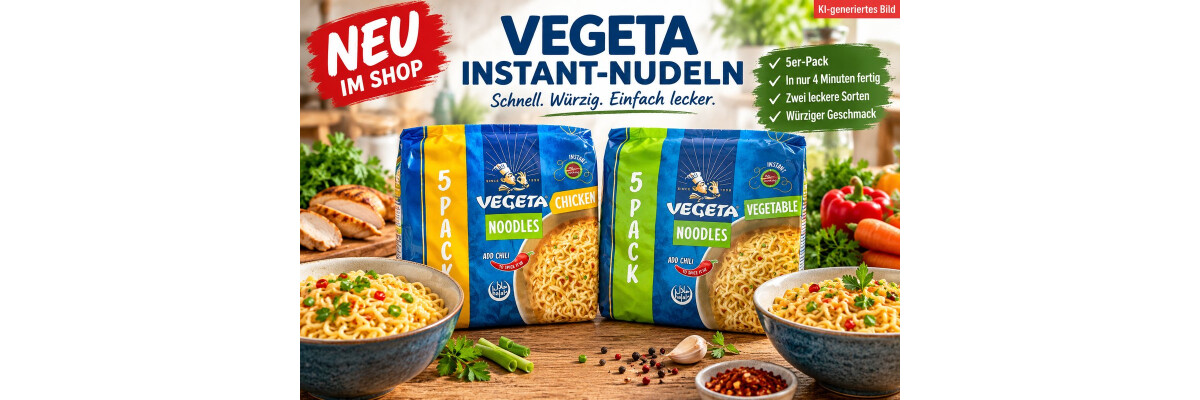 Neu im Shop: Vegeta Instant-Nudeln Chicken &amp; Gemüse - Vegeta Instant-Nudeln Chicken &amp; Gemüse jetzt entdecken