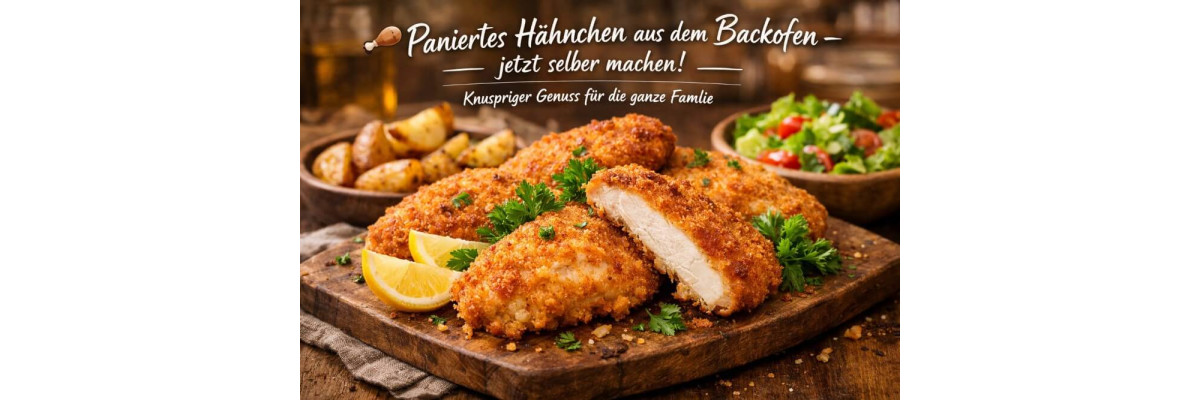 Paniertes Hähnchen aus dem Backofen – pohana piletina iz pećnice - Paniertes Hähnchen aus dem Backofen – knusprig &amp; saftig