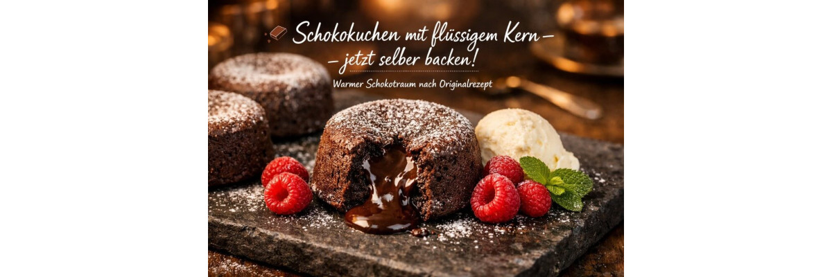 Schokokuchen mit flüssigem Schokokern - Schokokuchen mit flüssigem Schokokern – warmes Dessert