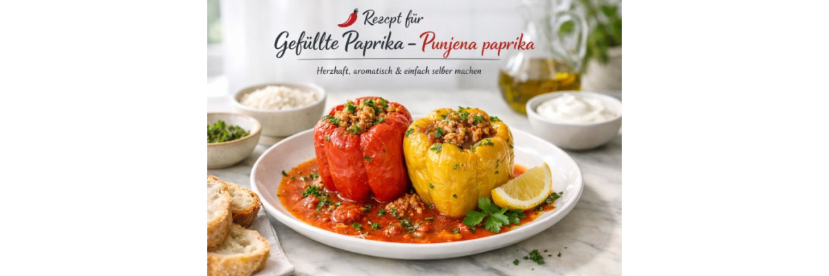 Gefüllte Paprika Rezept – kroatische Punjena Paprika wie zuhause - Gefüllte Paprika – kroatische Punjena Paprika mit Reis &amp; Hackfleisch