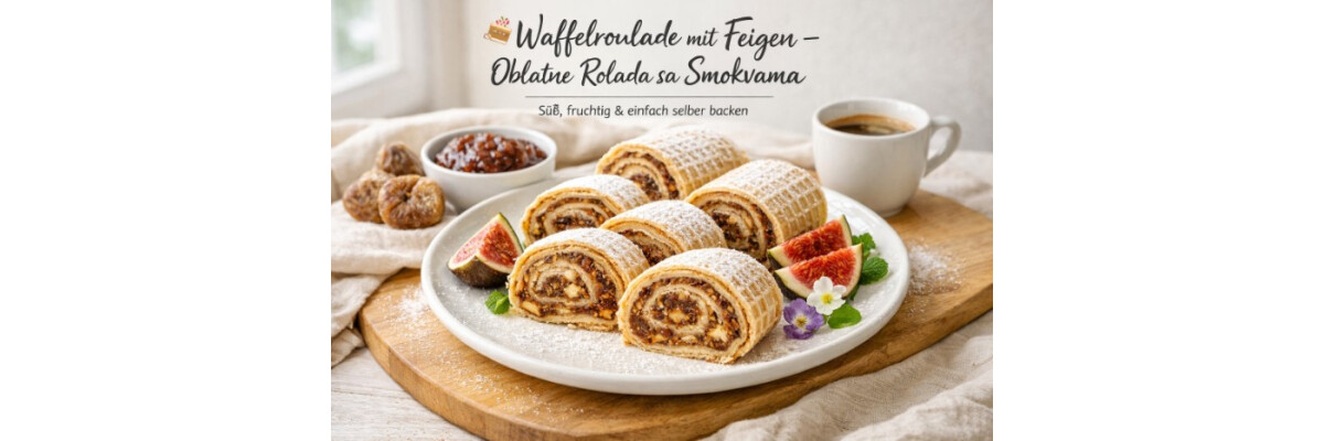 Waffelroulade mit Feigen - Oblatne Rolada sa Smokvama - Backrezept für Waffelroulade mit Feigen - Oblatne Rolada sa Smokvama