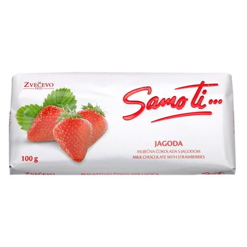 Schokolade Samo Ti (Nur du) Erdbeere von Zvecevo 100g
