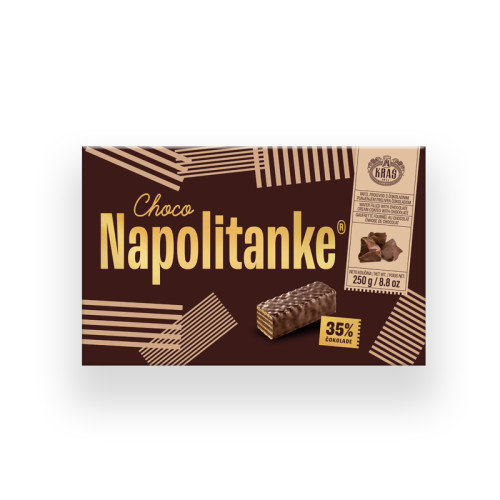 Waffeln Napolitanke Kras mit Schokoladenüberzug 250g