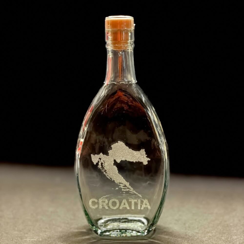 Flasche mit Kroatien Karte und CROATIA Aufschrift 200ml