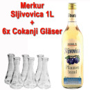 Sljivovica Merkur Pflaumenbrand 1L 40%vol.+6 Cokanji...