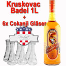 Kruskovac Badel Birnenlikör 1L Birnenschnaps Likör Kroatien +6 Cokanji Gläser