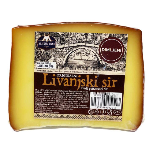 Livno dimljeni Livanjski sir Bergkäse geräuchert mljekara Livno 630g