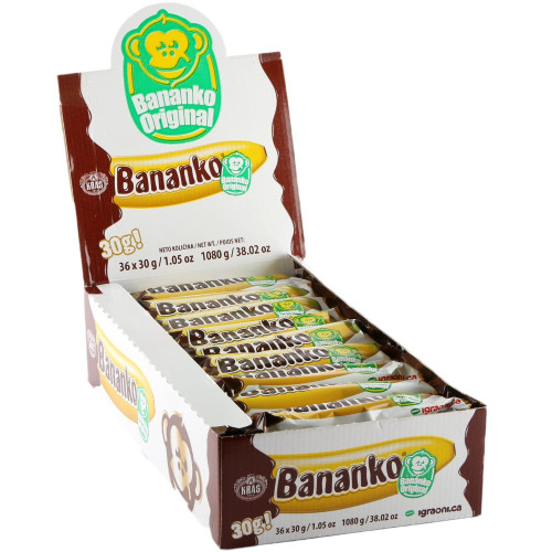 36 Stück Bananko Kras Schokoriegel Kroatien Karton mit 36x je 30g