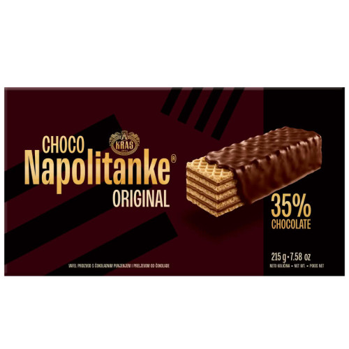 Waffeln Napolitanke Kras mit Schokoladenüberzug 215g