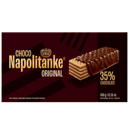 Waffeln Napolitanke Kras mit Schokoladenüberzug 430g