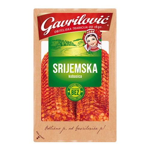 Gavrilovic Srijemska kobasica Salami Wurst geschnitten 80g