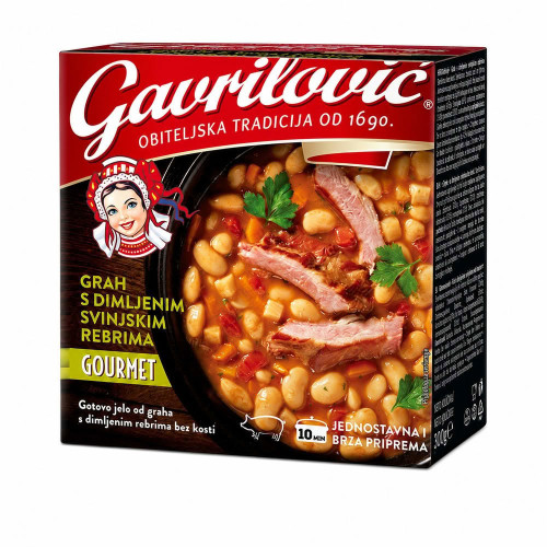 Gavrilovic Bohnen mit geräucherten Rippchen 300g