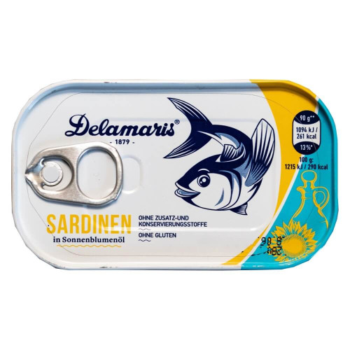 Delamaris Sardinen in Sonnenblumenöl 90g