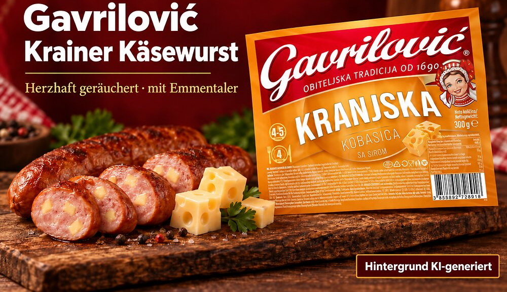 Gavrilović Krainer Käsewurst Kranjska kobasica sa sirom 300g