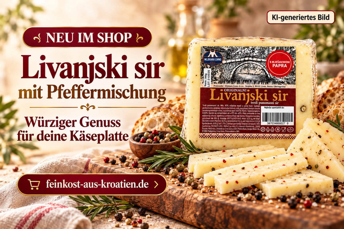 Livanjski Käse mit Pfeffer von Mljekara Livno – neu im Onlineshop