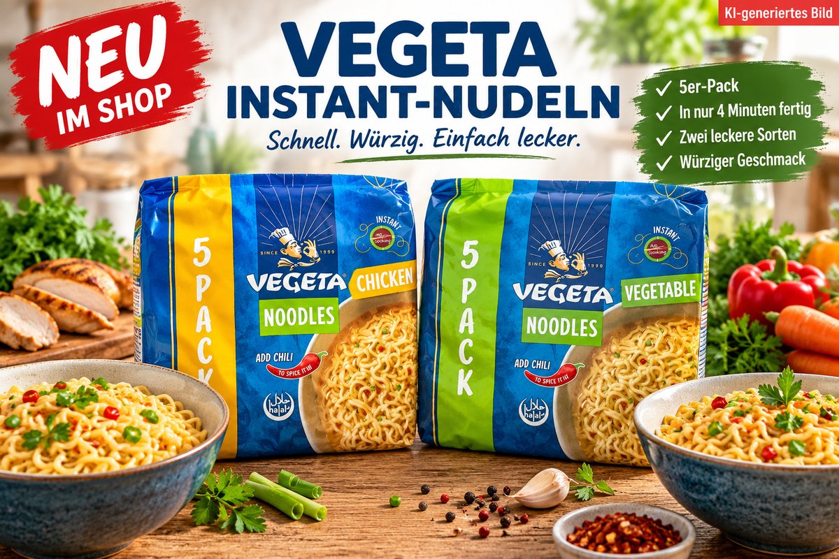 Vegeta Instant-Nudeln Chicken und Gemüse neu bei Feinkost aus Kroatien