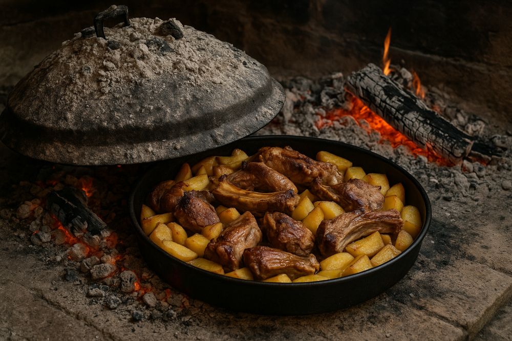 Peka – Fleisch und Kartoffeln unter der Glut gegart