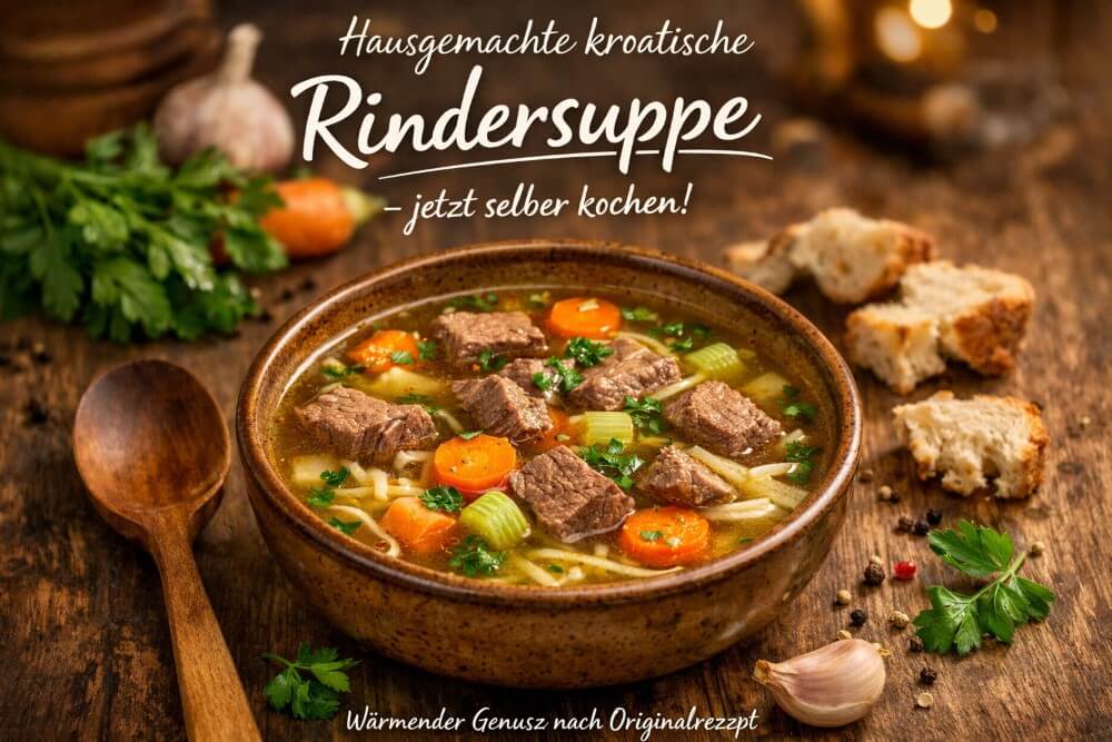 Rezept für Hausgemachte kroatiesche Rindersuppe