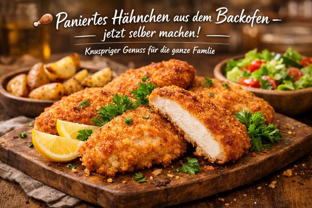 Rezept für paniertes Hähnchen aus dem Backofen