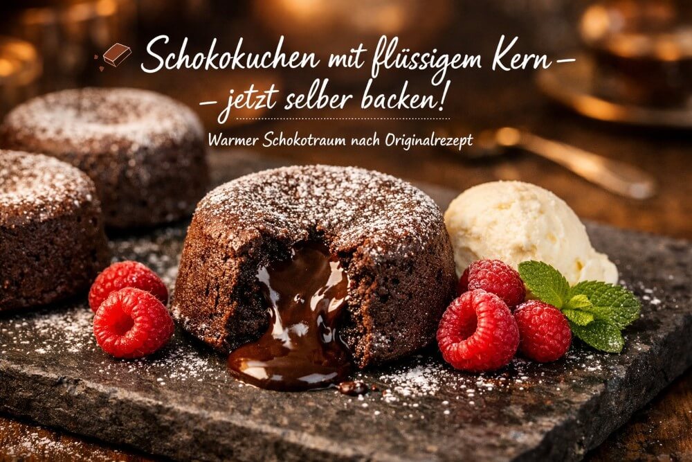 Rezept für Schokokuchen mit flüssigem Schokokern