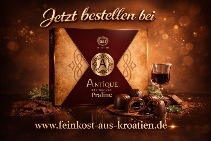 Kraš Antique Praline Pelinkovac – Edle Pralinen mit kroatischem Kräuterlikör