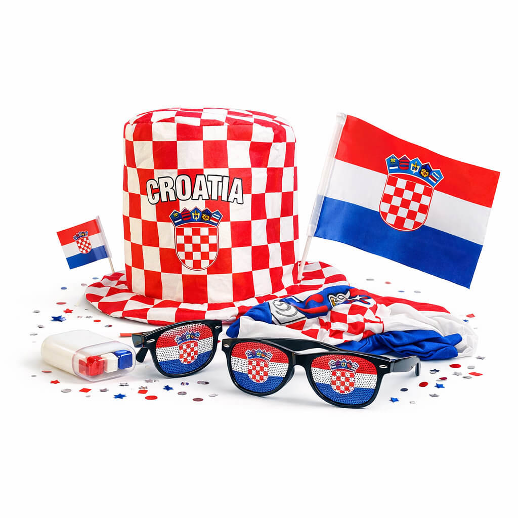 Kroatische Fanartikel, Flaggen und Fußballzubehör