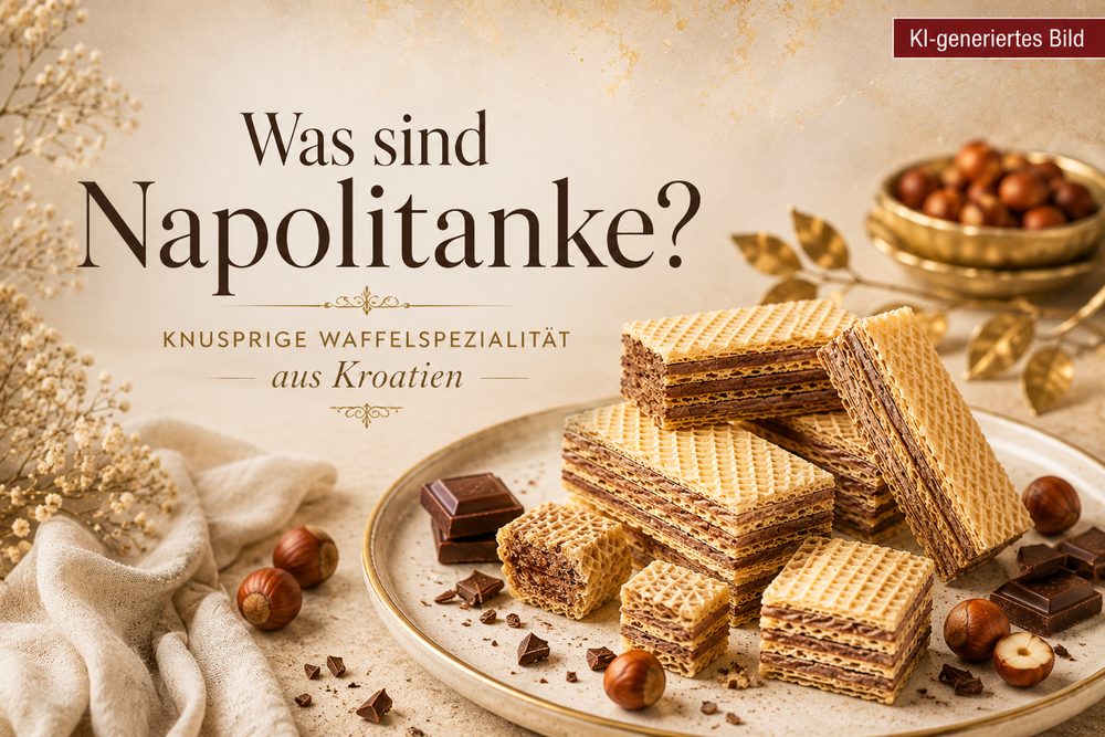 Kraš Napolitanke kroatische Waffeln mit Kaffee und Waffelstücken